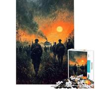 Rompecabezas para Adultos de 1000 Piezas Soldados marchando a la Batalla Rompecabezas para Adultos Juegos Familiares de análisis y lógica cumpleaños y Navidad (tamaño 50x75cm)