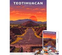 Rompecabezas para Adultos de 1000 Piezas: Sombras Doradas sobre la Avenida de los Muertos Juguete Educativo Regalo de cumpleaños Juegos relajantes con póster a Juego y Hoja de Trivia tamaño 38x52cm