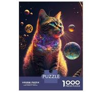 Rompecabezas para Adultos De 1000 Piezas Space Kitty Cat Rompecabezas para Adolescentes Juego Familiar Carrera De Velocidad Manual Cumpleaños 38x26cm/1000pcs