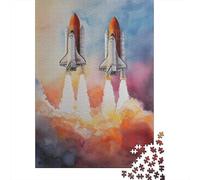 Rompecabezas para Adultos De 1000 Piezas Space Shuttle Launch Art Print Rompecabezas para Adolescentes Juegos Relajantes Pero Divertidos Y Humorísticos Desafiantes De Completar 52x38cm/1000pcs
