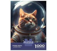 Rompecabezas para Adultos De 1000 Piezas Spacesuit Astronaut Cat Rompecabezas para Adultos Juegos De Relajación Análisis Y Lógica Cumpleaños Y Navidad 52x38cm/1000pcs