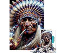 Rompecabezas para Adultos de 1000 Piezas Spirit Weaver Indian Brain Intelligence Challenge Juguetes adictivos Juegos relajantes Montaje de Patrones Excelentes Regalos (tamaño 38x52cm)