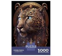 Rompecabezas para Adultos De 1000 Piezas Spiritual Cosmic Leopard Rompecabezas para Adultos Juegos De Relajación Desafío Difícil Juego Desafiante Regalos 38x26cm/1000pcs