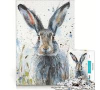 Rompecabezas para Adultos de 1000 Piezas Splash of Hare Juegos relajantes dificultad difícil con póster y Hoja de Preguntas a Juego 38x52cm