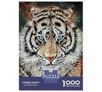 Rompecabezas para Adultos De 1000 Piezas Splatter Tiger Face Rompecabezas para Adultos Juego Práctico Decoración De Pared Cumpleaños Y Navidad 52x38cm/1000pcs