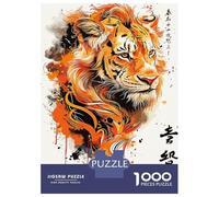 Rompecabezas para Adultos De 1000 Piezas Splatter Tiger Rompecabezas para Adultos Juguetes Antiestrés Decoración Actividades Divertidas En Casa 52x38cm/1000pcs