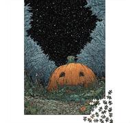 Rompecabezas para Adultos De 1000 Piezas Spooky Forest Pumpkin Rompecabezas para Adultos Juegos Relajantes Decoración De Pared Cumpleaños Y Navidad 70x50cm/1000pcs