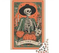 Rompecabezas para Adultos De 1000 Piezas Spooky Halloween Skeleton Art Print Rompecabezas para Adultos Juegos Familiares Pero Divertidos Y Humorísticos Cumpleaños 70x50cm/1000pcs