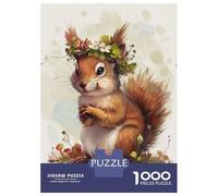 Rompecabezas para Adultos De 1000 Piezas Squirrel Flower Rompecabezas para Adultos Juego De Ingenio Difícil Oferta Difícil como Regalo para Toda La Familia 52x38cm/1000pcs