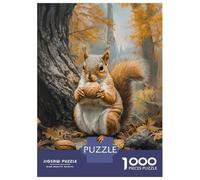 Rompecabezas para Adultos De 1000 Piezas Squirrel with Nut in Autumn Forest Rompecabezas para Adultos Juego Práctico Decoración De Pared Cumpleaños Y Navidad 52x38cm/1000pcs