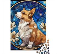 Rompecabezas para Adultos De 1000 Piezas Stained Glass Corgi Art Print Rompecabezas para Adultos Juegos Divertidos Pero Divertidos Y Humorísticos Cumpleaños 70x50cm/1000pcs