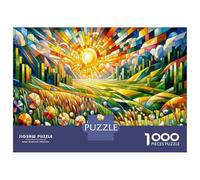 Rompecabezas para Adultos De 1000 Piezas Stained Glass Landscape Art Rompecabezas para Adultos Juego De Ingenio para La Diversión Familiar Actividades Divertidas En Casa, 70x50cm/1000pcs