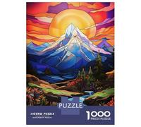 Rompecabezas para Adultos De 1000 Piezas Stained Glass Mountain Landscape Rompecabezas para Adultos Juegos Divertidos Difícil Difícil Regalos De Cumpleaños Y Únicos 70x50cm/1000pcs