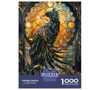 Rompecabezas para Adultos De 1000 Piezas Stained Glass Phoenix Rompecabezas para Adultos Juegos Divertidos para La Diversión Familiar Juego Desafiante Regalos 38x26cm/1000pcs