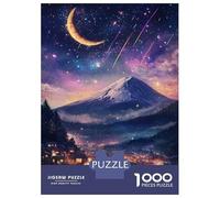 Rompecabezas para Adultos De 1000 Piezas Starry Night Over Mount Fuji Rompecabezas para Adultos Juguete Decoración De Pared Difícil Difícil para Cumpleaños, Navidad 70x50cm/1000pcs