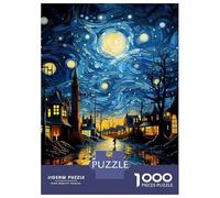 Rompecabezas para Adultos De 1000 Piezas Starry Night Village Reflections Rompecabezas para Adultos: Juegos Prácticos De Análisis Y Lógica, Regalos para Amigos Y Familiares 38x26cm/1000pcs