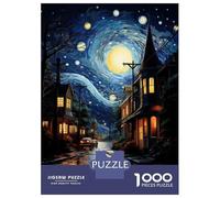 Rompecabezas para Adultos De 1000 Piezas Starry Night Village Scene Rompecabezas para Adultos Juego Familiar Vacaciones En Casa Matar El Tiempo Gran Regalo para Jugar 38x26cm/1000pcs