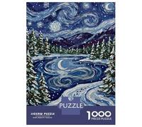 Rompecabezas para Adultos De 1000 Piezas Starry Winter Night Painting Rompecabezas para Adultos Juegos Familiares Mejora La Memoria Desafío Educativo 52x38cm/1000pcs