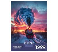 Rompecabezas para Adultos De 1000 Piezas Steam Train at Sunset -2 Rompecabezas para Adultos Juguetes Antiestrés Regalos para Mujeres Cumpleaños Y Navidad 38x26cm/1000pcs