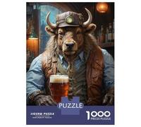 Rompecabezas para Adultos De 1000 Piezas Steampunk Beer Buffalo Rompecabezas para Adultos Juego Práctico Decoración De Pared Cumpleaños Y Navidad 52x38cm/1000pcs