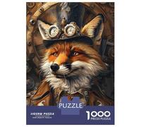 Rompecabezas para Adultos De 1000 Piezas Steampunk Fox Animal Rompecabezas para Adultos Juegos Familiares Mejoran La Memoria Reducción del Estrés Regalos 52x38cm/1000pcs