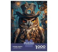 Rompecabezas para Adultos De 1000 Piezas Steampunk Owl Animal Rompecabezas para Adultos Juego De Ingenio Regalo De Cumpleaños Desafío Educativo 70x50cm/1000pcs