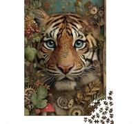 Rompecabezas para Adultos De 1000 Piezas Steampunk Tiger Art Print Rompecabezas para Adultos Juegos Relajantes Pero Divertidos Y Humorísticos Interacción Entre Padres E Hijos 52x38cm/1000pcs