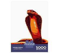 Rompecabezas Para Adultos De 1000 Piezas Stylized Cobra Illustration on White Background Rompecabezas Para Adultos Juego De Ingenio Para La Diversión Familiar Actividades Divertidas En Casa, 38x26cm/1