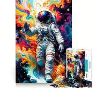 Rompecabezas para Adultos de 1000 Piezas Sueño de Astronauta,Bordes impecables,Juguete Divertido para ejercitar la Mente,Escena navideña acogedora y Divertida (50x75cm)