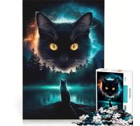Rompecabezas para Adultos de 1000 Piezas: Sueño del Gato Cósmico, decoración de Pared, Regalo de cumpleaños, para Fortalecer el Amor Entre Parejas 38x26cm