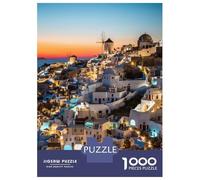 Rompecabezas para Adultos De 1000 Piezas Sunset in Oia Santorini Rompecabezas para Adultos Juego Práctico Corte De Precisión Oferta como Regalo para Toda La Familia 38x26cm/1000pcs
