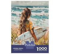 Rompecabezas para Adultos De 1000 Piezas Surfer Girl by The Sea Rompecabezas para Adultos Juego De Ingenio Aliviador del Estrés Actividades Divertidas En Casa 52x38cm/1000pcs