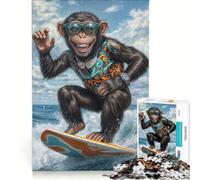 Rompecabezas para Adultos de 1000 Piezas Surf's Up Monkey︰ Aventura Tropical Juego Educativo para la diversión Familiar Oferta como Regalo para Toda la Familia 50x75cm
