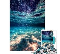 Rompecabezas para Adultos de 1000 Piezas surrealismo Corazón del mar Estrellado póster desafío de Inteligencia Cerebral Juguetes adictivos Juego práctico difícil Regalo de cumpleaños (tamaño 38x52cm)