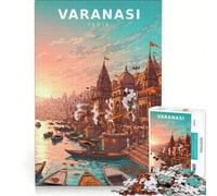 Rompecabezas para Adultos de 1000 Piezas: Susurros del Ganges Sagrado, Juego Interactivo, Actividades Divertidas para Hacer en casa, Regalos para Mujeres 38x26cm
