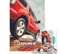 Rompecabezas para Adultos de 1000 Piezas SUV Ford Explorer Rojo Juguetes educativos Juego Educativo de Carreras de Velocidad Regalos para Mujeres y Hombres (tamaño 50x75cm)