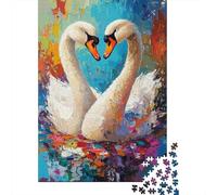 Rompecabezas para Adultos De 1000 Piezas Swan Love Heart Painting Rompecabezas para Adultos Juegos Familiares Pero Divertidos Y Humorísticos Cumpleaños 70x50cm/1000pcs