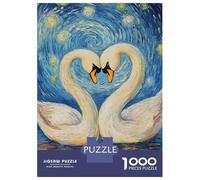Rompecabezas para Adultos De 1000 Piezas Swan Love Under Starry Sky Rompecabezas para Adultos Juego De Ingenio para La Diversión Familiar Actividades Divertidas En Casa, 38x26cm/1000pcs