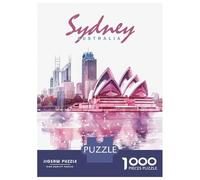 Rompecabezas para Adultos De 1000 Piezas Sydney City Watercolor Rompecabezas para Adultos Juego De Ingenio Regalos para Mujeres 38x26cm/1000pcs