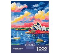 Rompecabezas para Adultos De 1000 Piezas Sydney Opera House Colorful Painting Rompecabezas para Adultos Juguetes Antiestrés Análisis Y Lógica Oferta como Regalos para Toda La Familia 38x26cm/1000pcs