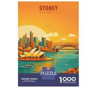 Rompecabezas para Adultos De 1000 Piezas Sydney Skyline at Sunset Rompecabezas para Adultos Juego De Ingenio Juego Divertido Y Humorístico Juego Desafiante Regalos 38x26cm/1000pcs