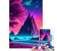 Rompecabezas para Adultos de 1000 Piezas Synthwave Beach Sunset desafiante de completar difícil Juego práctico Apto para Mayores de 14 años 38x26cm