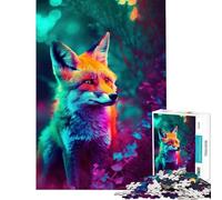 Rompecabezas para Adultos de 1000 Piezas Synthwave Fox Looks Impossible Juego Educativo de desafío Juguete Regalo Cumpleaños Mejora la Memoria (Tamaño 38x52cm)