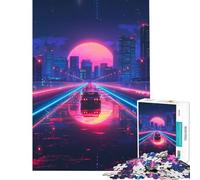 Rompecabezas para Adultos de 1000 Piezas Synthwave Journey Juegos relajantes Juego Educativo desafío Juguete Regalo de cumpleaños Corte de precisión (tamaño 75x50cm)
