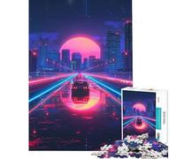 Rompecabezas para Adultos de 1000 Piezas Synthwave Journey para Juegos educativos Juguetes de desafío Juegos educativos decoración de Pared Regalo para cumpleaños (tamaño 38x52cm)