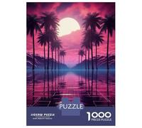 Rompecabezas para Adultos De 1000 Piezas Synthwave Sunset Serenade Rompecabezas para Adultos Juego Familiar Vacaciones En Casa Matar El Tiempo Gran Regalo para Jugar 38x26cm/1000pcs