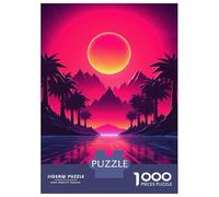 Rompecabezas para Adultos De 1000 Piezas Synthwave Sunset Tropical Rompecabezas para Adultos Juguetes DIY Una Obra De Arte Regalos para Amigos Y Familiares 70x50cm/1000pcs