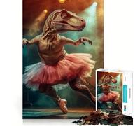 Rompecabezas para Adultos de 1000 Piezas T-Rex, Bailarina de Ballet, Bordes impecables, Divertido Juego de concentración Mental, Juego Tranquilo, decoración navideña, Regalo (50x75cm)