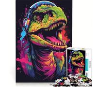 Rompecabezas para Adultos de 1000 Piezas T Rex Rock Anthem Juego Imposible Vacaciones en casa Matar el Tiempo cumpleaños y Navidad 38x26cm