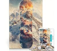 Rompecabezas para Adultos de 1000 Piezas: Tabla de Snowboard Majestuosidad Alpina, Juego Educativo, Regalo de cumpleaños, Ideal para Decorar el Escritorio 50x75cm